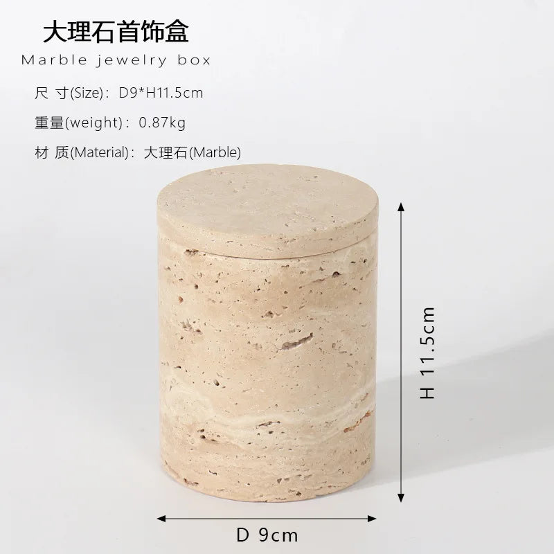 Afralia™ Marble Jewelry Organizer Canister for Bathroom Storage