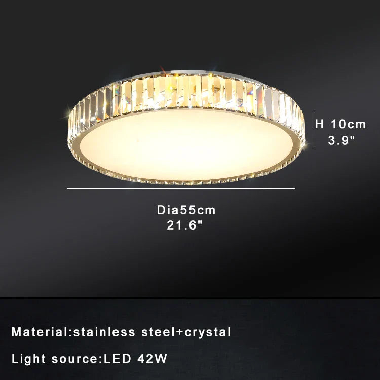 Afralia™ Luxury Crystal Ceiling Light, Modern LED Gold/Silver, Dimmable, Round/Square Design