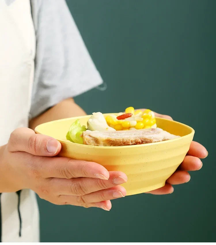 Afralia™ Wheat Straw Soup Ramen Bowls - Microwave Safe Tableware