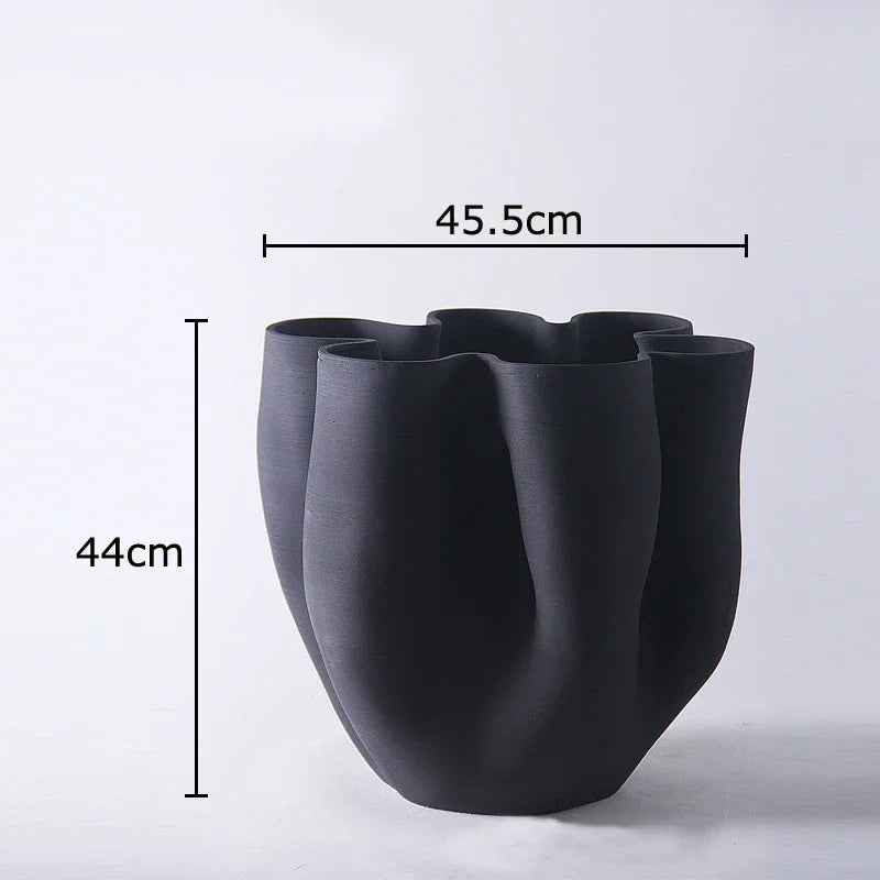 Afralia™ Flower Bud Ceramic Vase for Living Room Decor - Large Floor Standing Flowers Arrangement