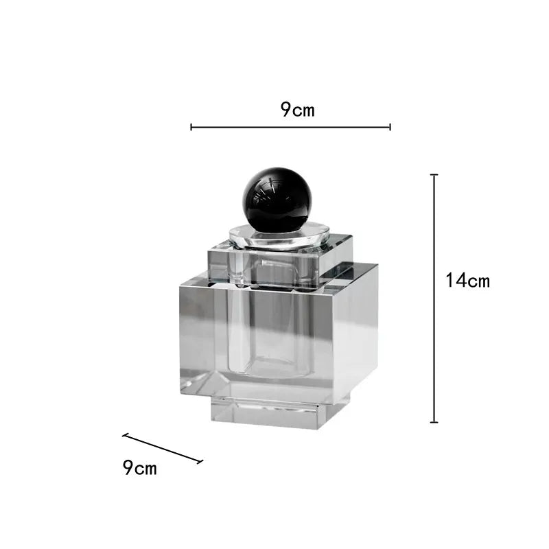Afralia™ Geometric Crystal Storage Jar: Clear Cubic Square Container for Home Decoration
