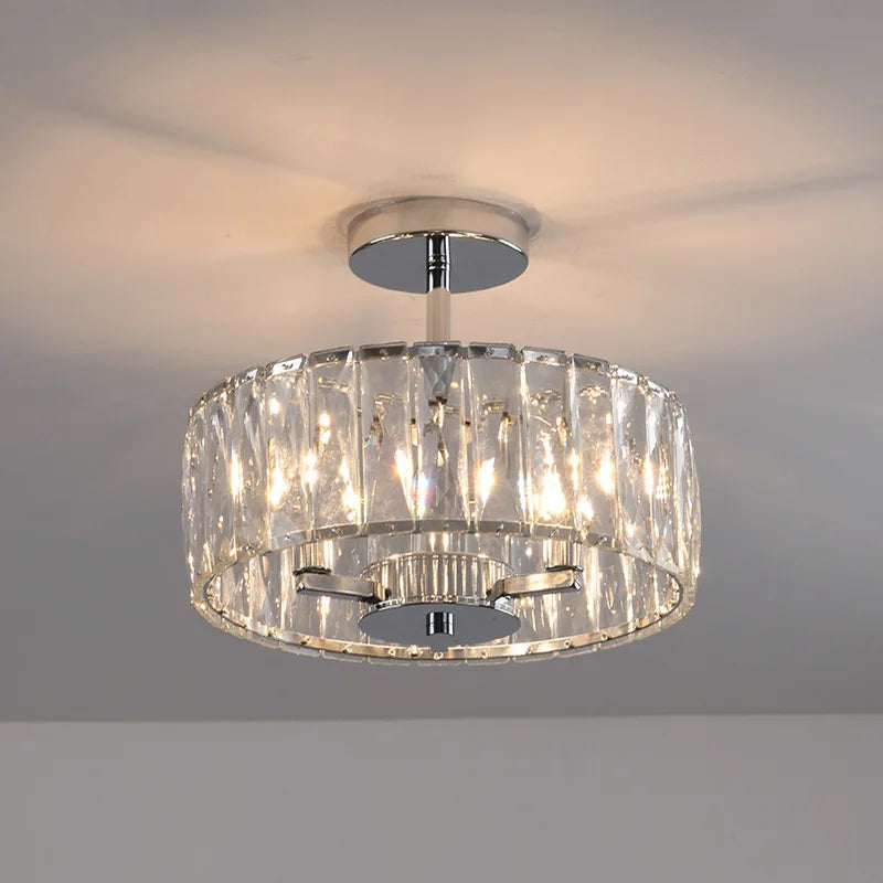 Afralia™ Chrome Crystal Chandelier Pendant: Modern Luxury Kitchen island Dining Room Decoration