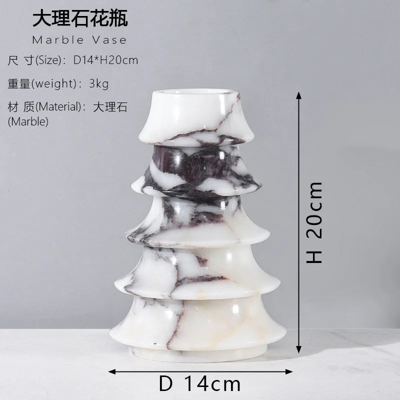 Afralia™ Christmas Tree Marble Vase: Living Room Entryway Mantel Table Centerpiece
