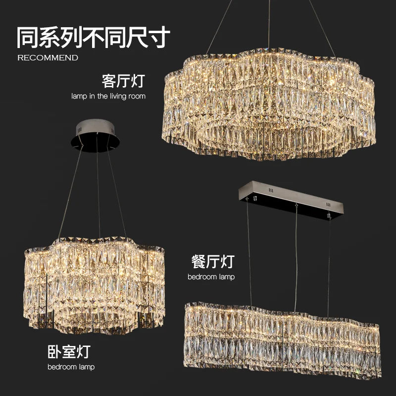 Afralia™ Crystal Luxe Chandelier for Modern Living Room, High-End Restaurant Light