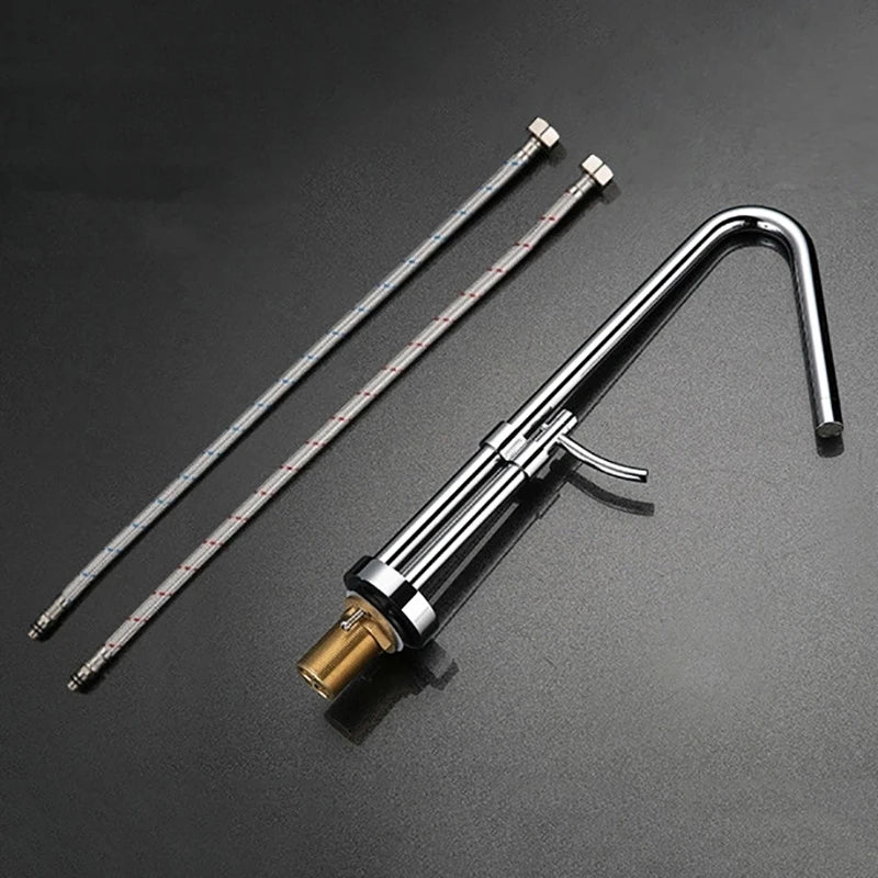 Afralia™ Silve Basin Faucet: Modern Brass Bathroom Mixer Tap with Single Handle