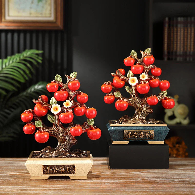 Afralia™ Persimmon Tree Apple Fruit Basket Home Decoration Figurines