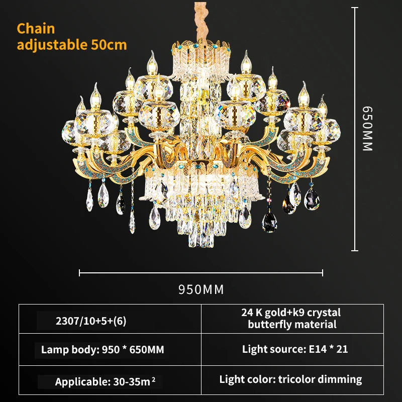 Afralia™ Crystal Candle Chandelier for Luxury Living Room, Bedroom, and Dining Room