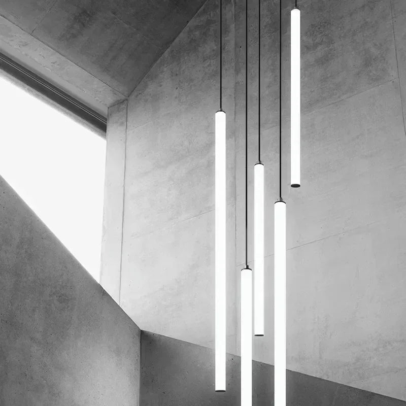 Afralia™ Modern Luxury LED Stair Pendant Chandelier Light for Villa