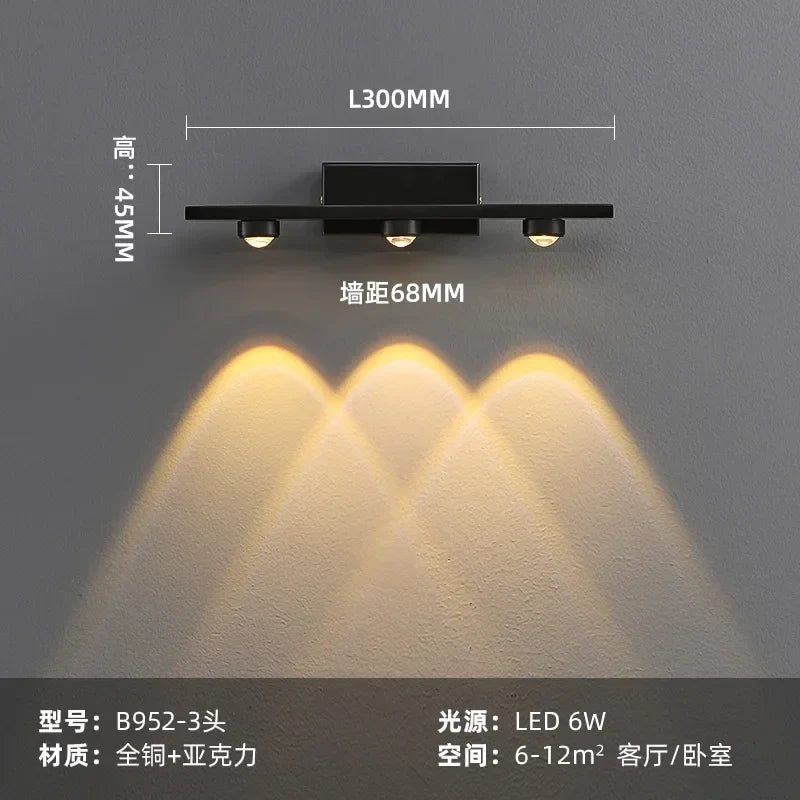 Afralia™ Copper LED Wall Lamp Modern Bedside Reading Indoor Nordic Scone Wall Lamp