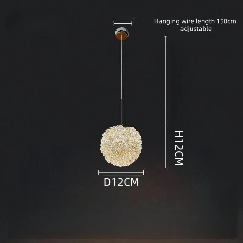 Afralia™ LED Glass Ball Chandelier for Staircase Duplex Villa Loft Hollow Living Room