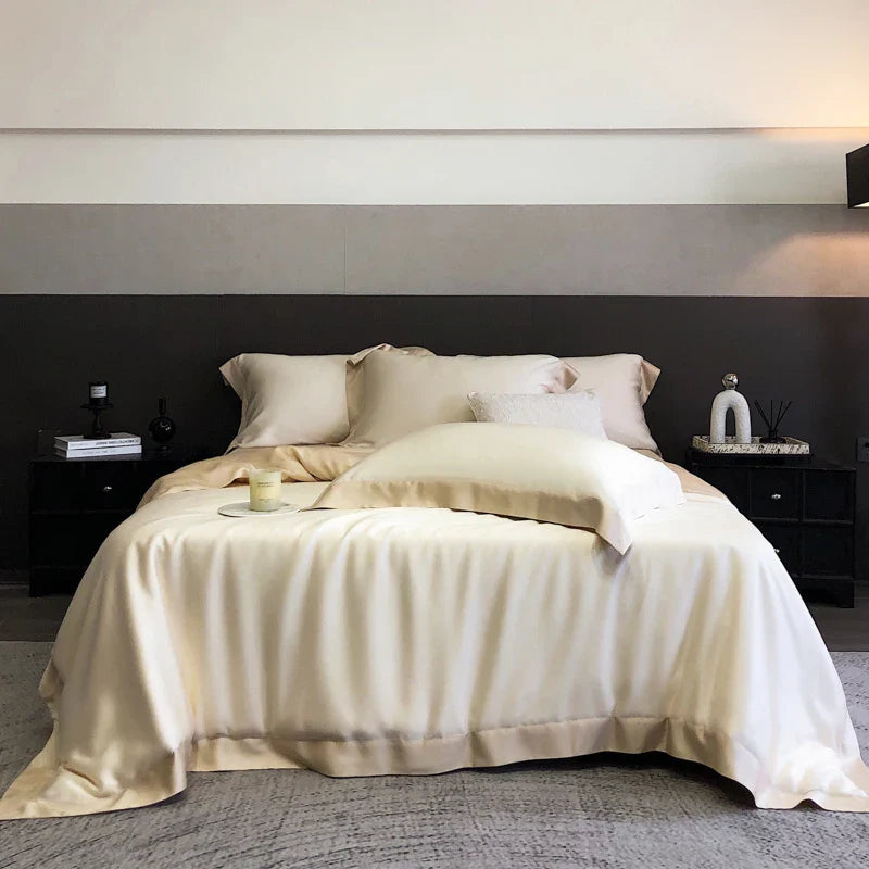 Afralia™ 600TC Lyocell Eucalyptus Fiber Bedding Set: Duvet Cover, Bed Sheet, Pillowcases