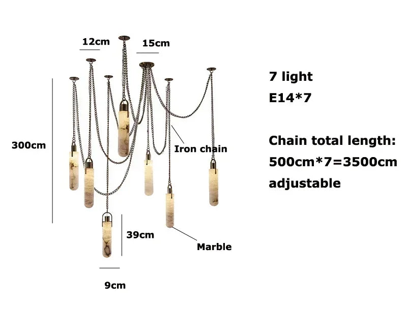 Afralia™ Gold Chrome LED Chandelier for Dining Room - 2025 Marble Design