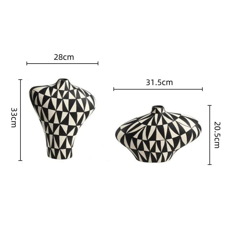 Afralia™ Geometric Diamond Ceramic Vase for Home Decoration and Flower Arrangement