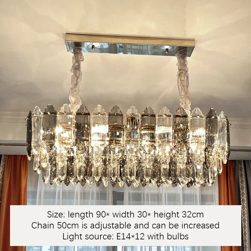 Afralia™ Crystal Chandelier: Modern Luxury LED Lighting for Living Room, Kitchen, and Dining Area