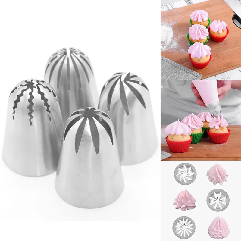 Afralia™ Stainless Steel Cake Nozzles: Creative Kitchen Bakeware for Kids Birthday Party