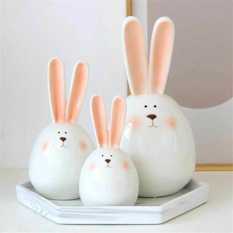 Afralia™ Long Eared Rabbit Head Home Decoration Living Room Ornament Bunny Crafts