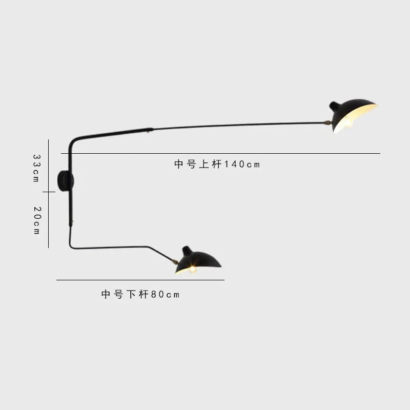 Afralia™ Black Serge Mouille Wall Lamp: Nordic Design, Creative Living Room Decor