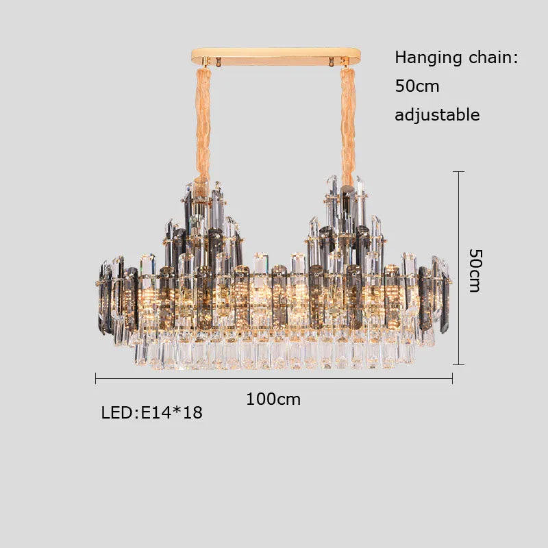 Afralia™ Dimmable Crystal Chandelier Lighting for Living Room