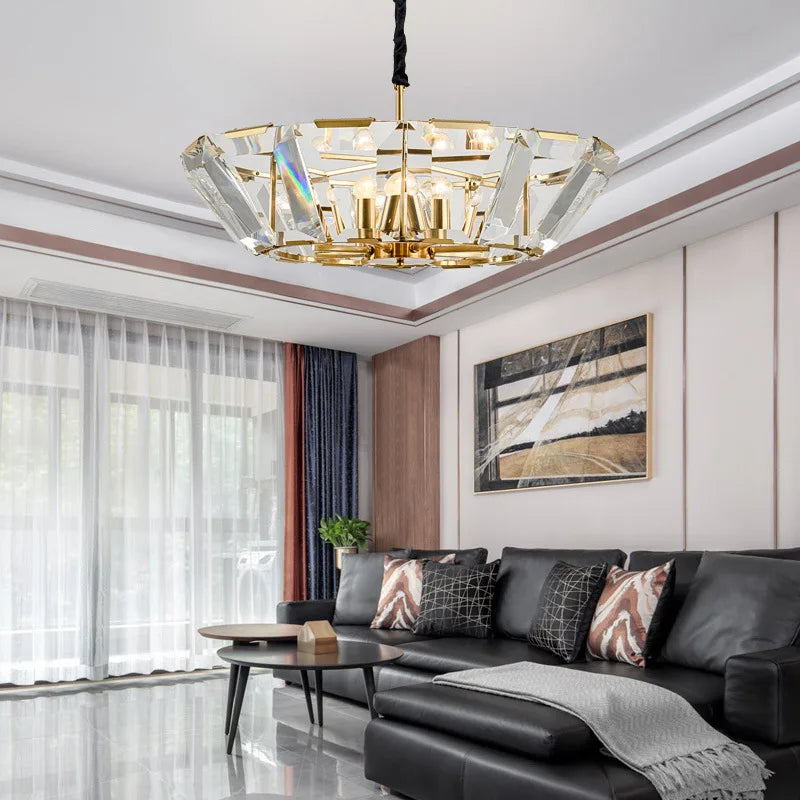 Afralia™ Black Crystal Pendant Chandelier for Home Decor Luxe Lighting