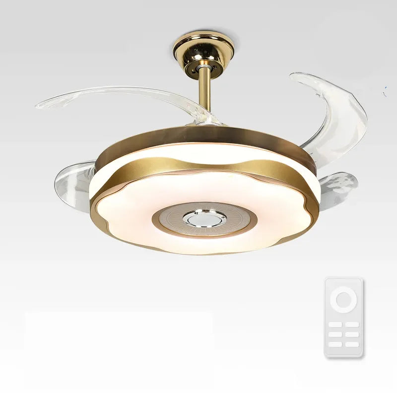 Afralia™ Smart Motor LED Ceiling Fan Light Chandelier with Remote Control