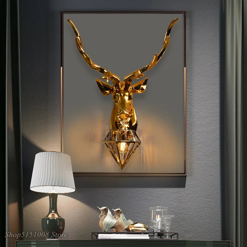 Afralia™ Antlers LED Wall Light: Modern Bedroom Deer Wall Sconce, Retro Living Room Luminaire