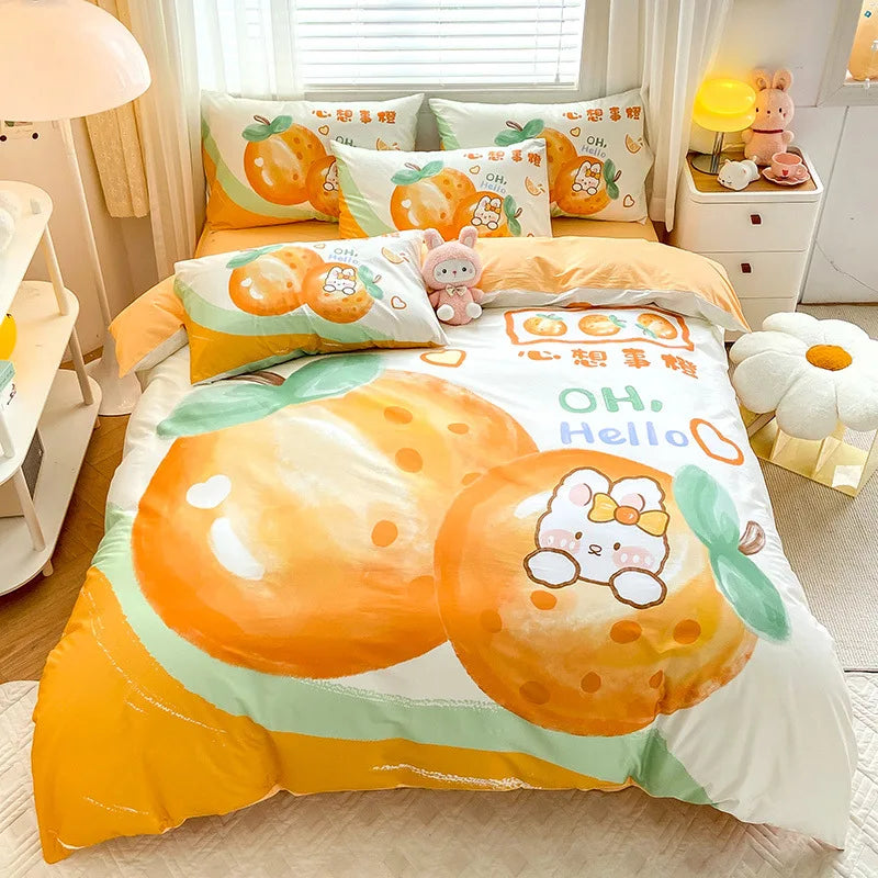 Afralia™ Flower Single Double Bedding Set Full Size Cotton Duvet Cover High Quality Quilt Cover Set