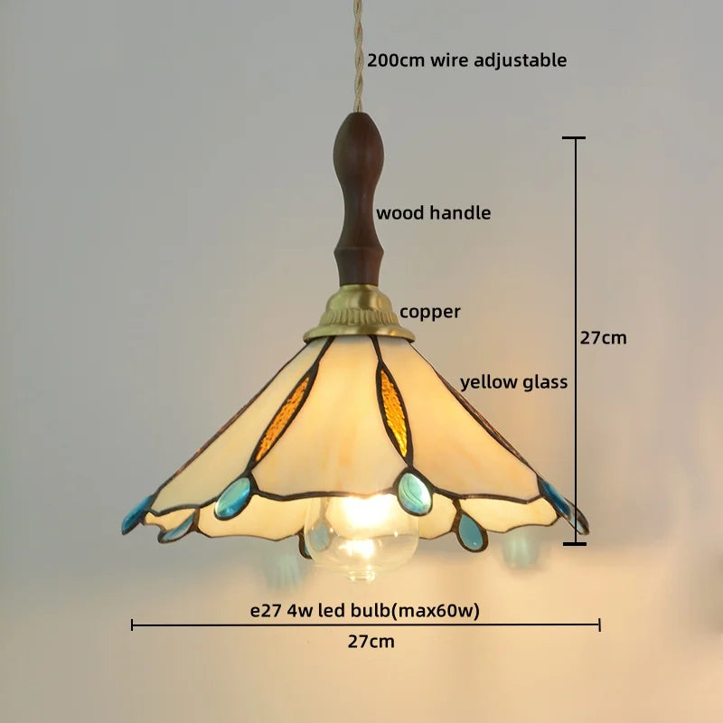 Afralia™ Pink Glass LED Pendant Lights Copper Modern Hanging Lamp Home Decor