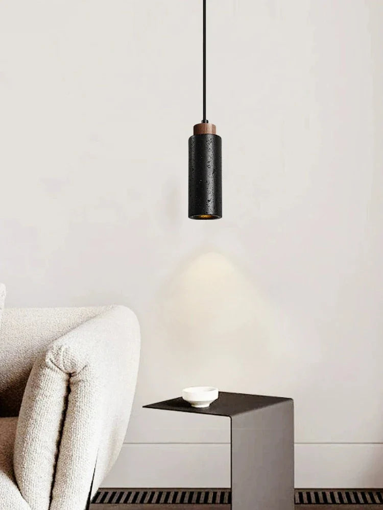 Afralia™ Black Stone Bedside Chandelier, Modern Nordic Design, E27 LED Pendant Lamp