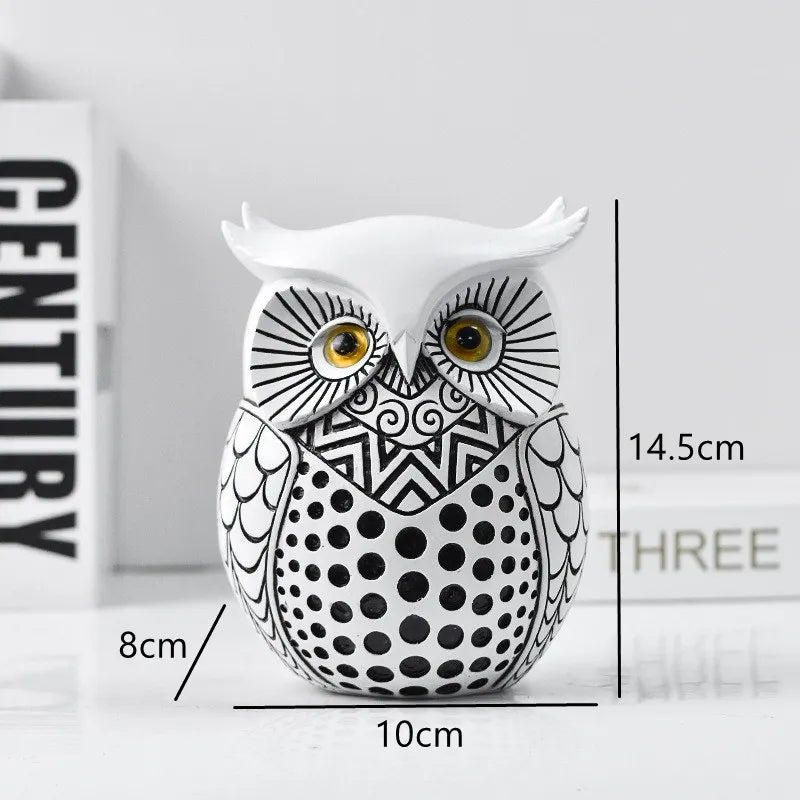 Afralia™ Owl Resin Statue Decoration for Home Office Living Room Desktop Decor