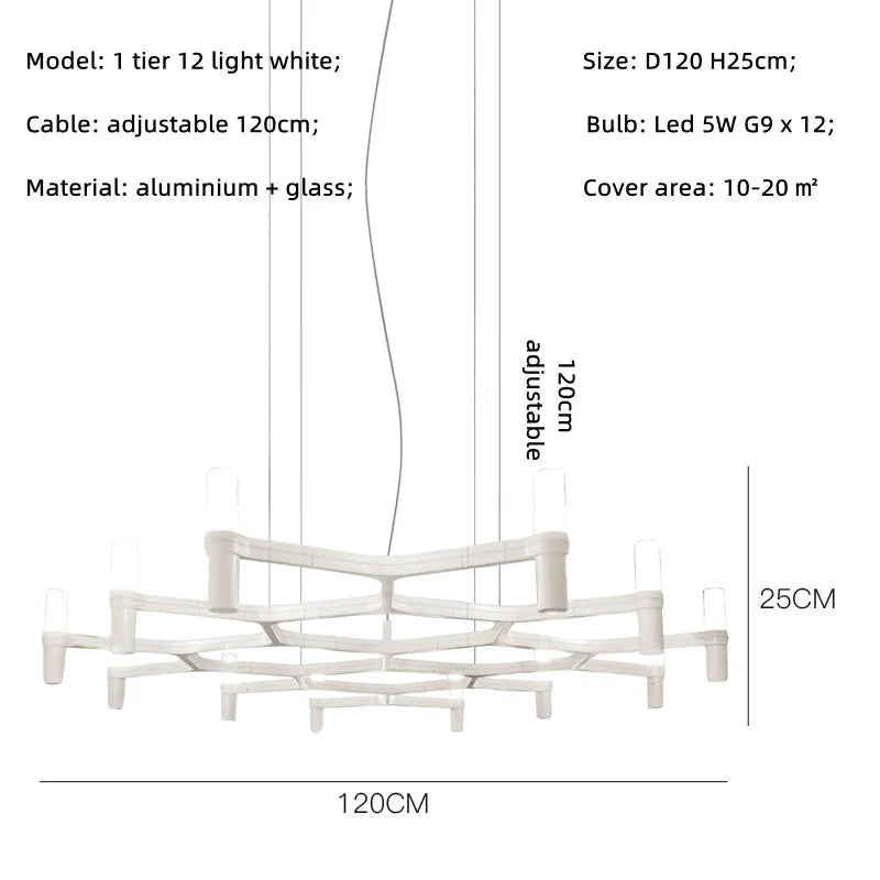 Afralia™ Metal Pendant Chandelier LED Lighting Fixture for Modern Luxury Foyer, Stairs & Indoor