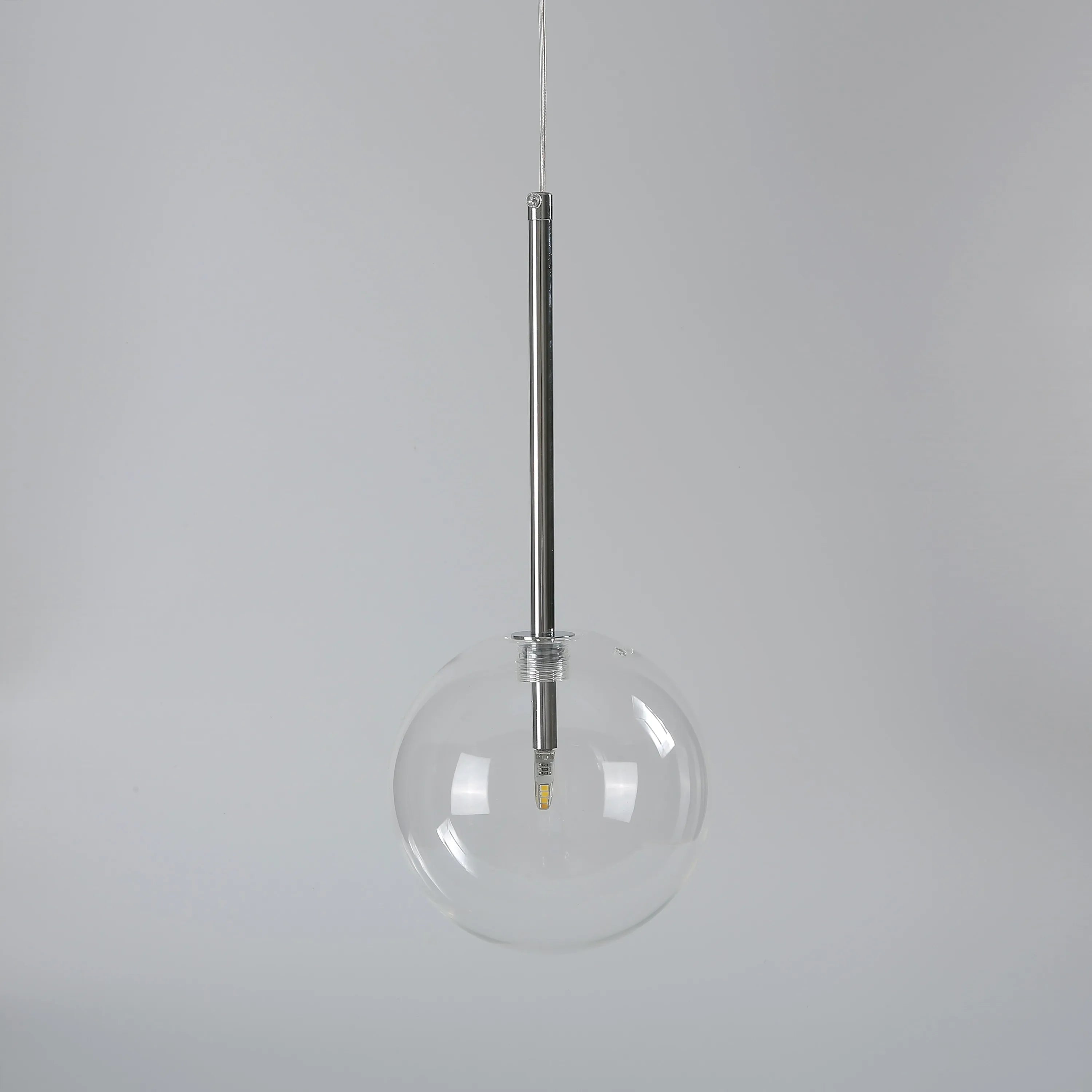 Afralia™ Glass Globe Chrome Pendant Light - Nordic Style Hanging Lamp
