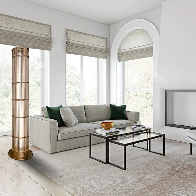 Afralia™ Luxury Glass Floor Lamp for Chic Living Spaces