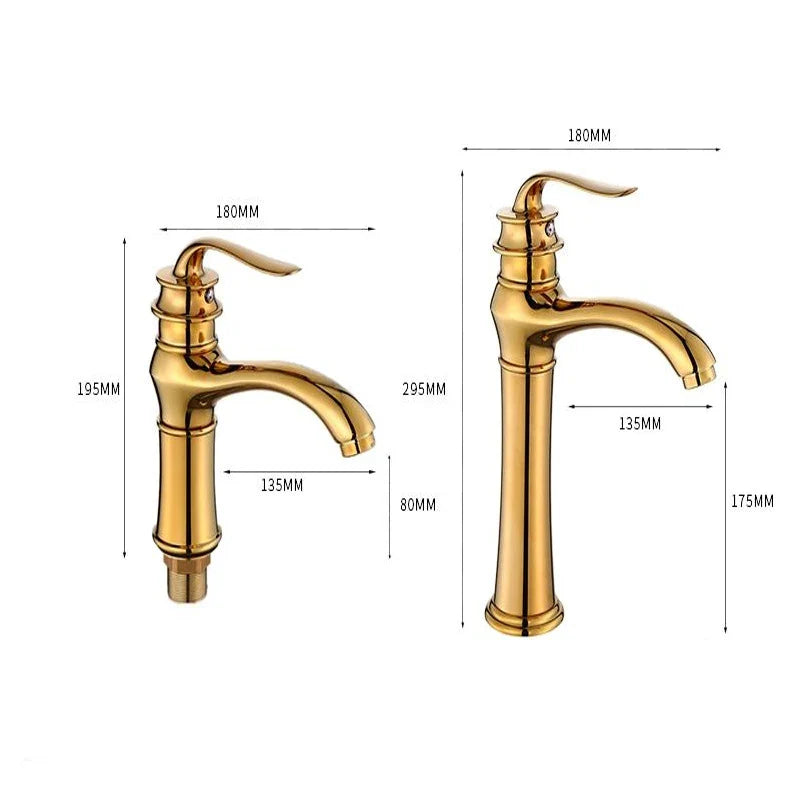 Afralia™ Gold Basin Faucet Modern Bathroom Sink Mixer Tap Single Handle Kitchen Accessories