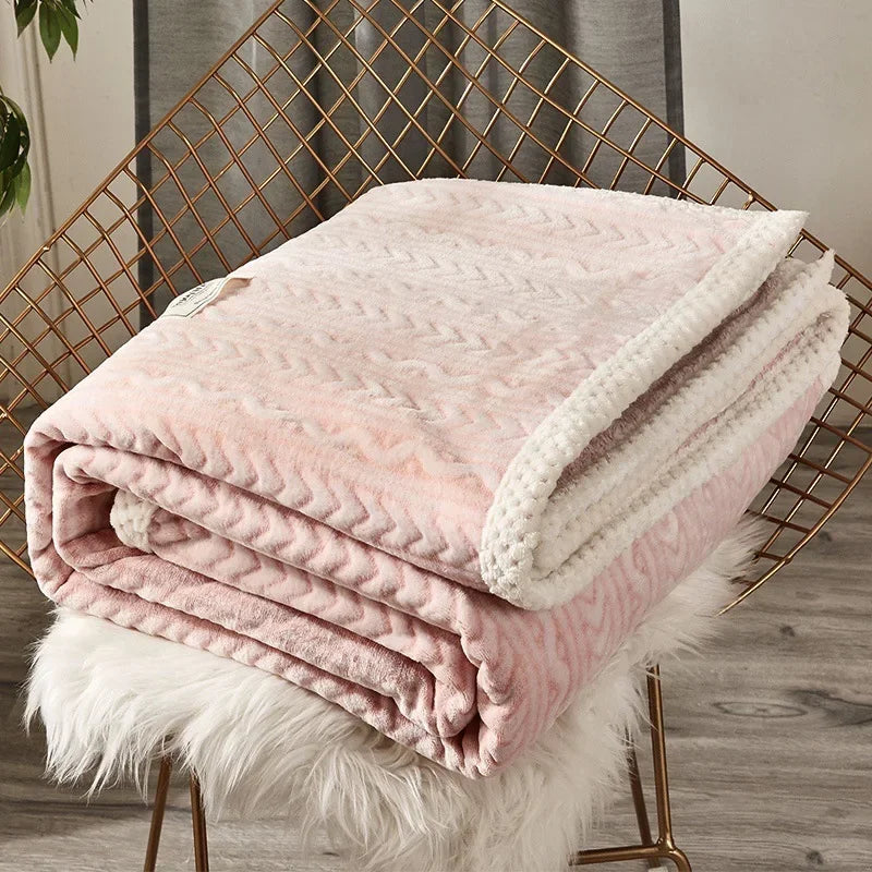 Afralia™ Coral Fleece Flannel Blanket: Cozy Single/Queen Size Little Quilt - Winter Office/Dorm Warmth
