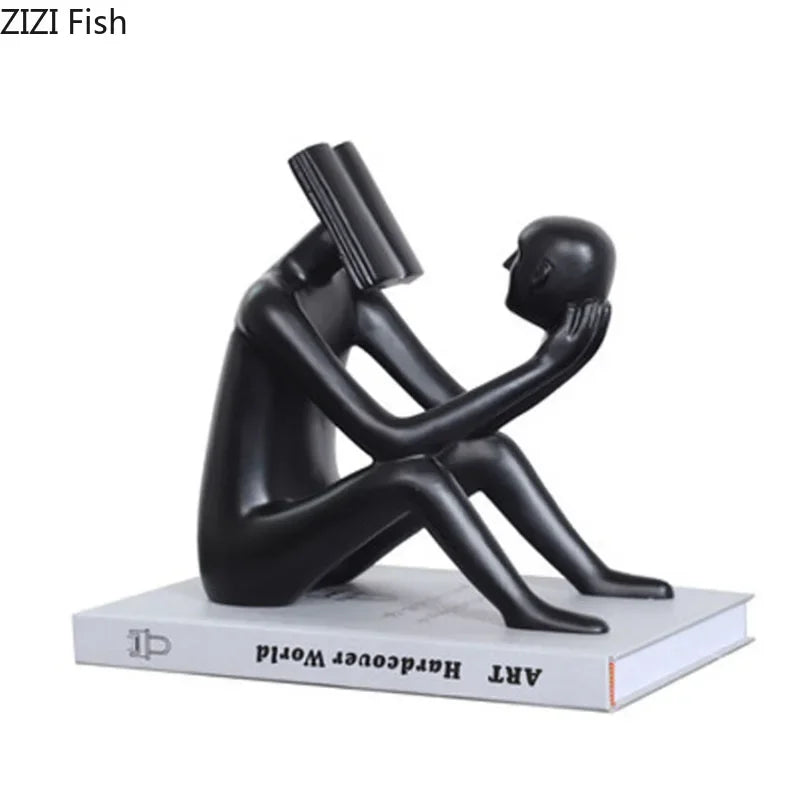 Afralia™ Abstract Figure Sculpture Creative Resin Decor for Room Aesthetic Appeal