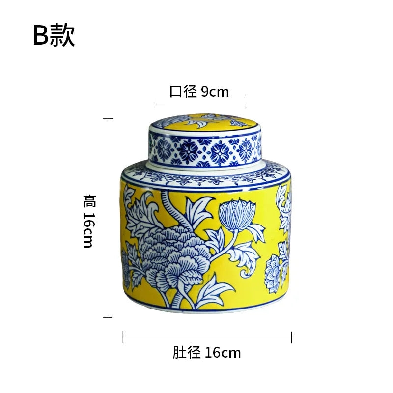 Afralia™ Chinese Blue White Porcelain General's Jar Flower Vase Home Decoration