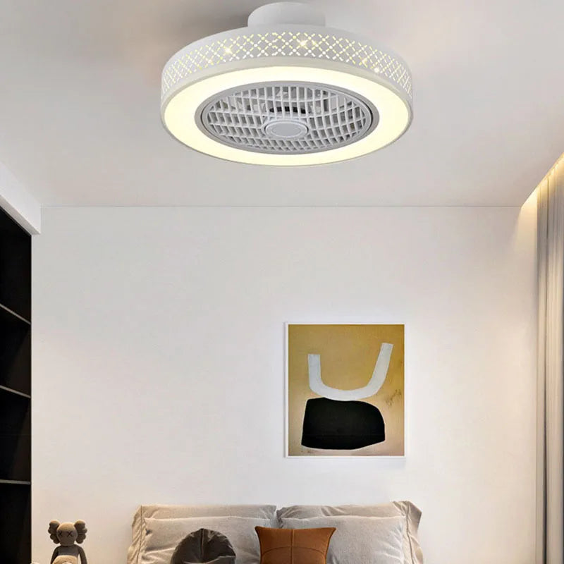 Afralia™ Bedroom LED Ceiling Fan Light with Remote Control - Small, Modern Chandelier