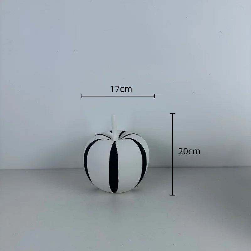 Afralia™ Zebra Geometric Apple Handicraft Decor Figurines - Black White Stripes