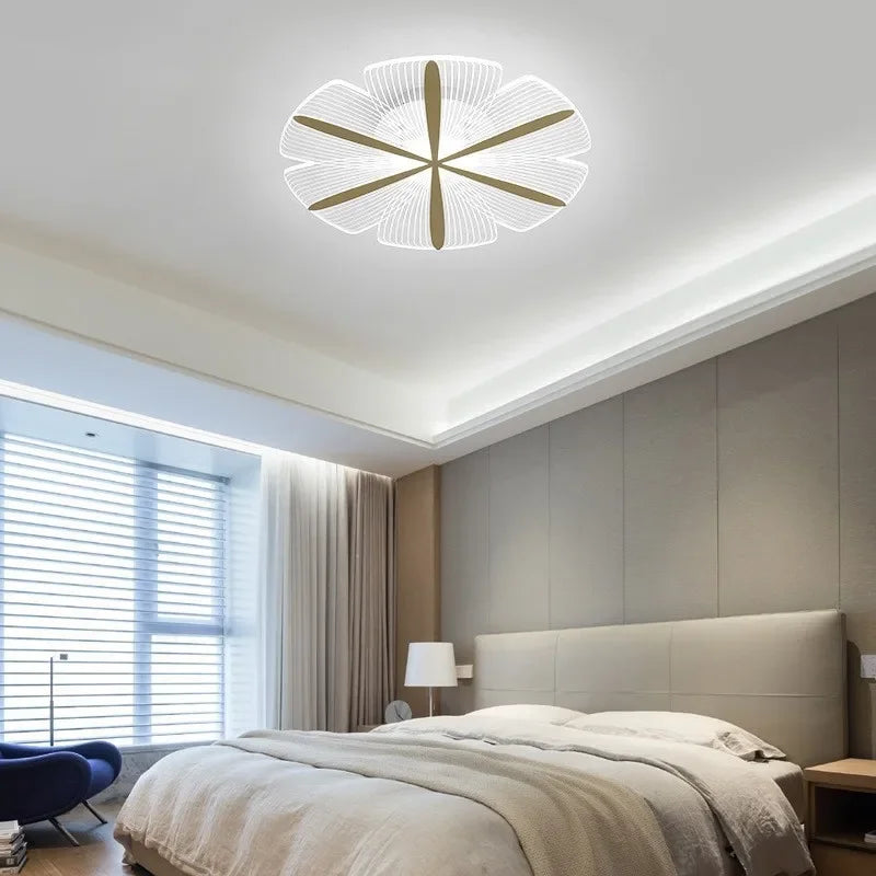 Afralia™ Petal LED Ceiling Lamp: Modern, Simple, & Creative Lighting for Bedrooms & Princess Rooms.