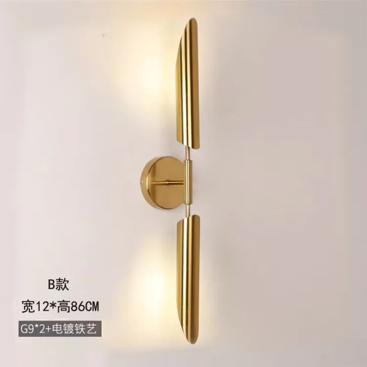 Afralia™ Golden Inclined Tube Wall Lamp for Modern Luxury Decor in Living Room