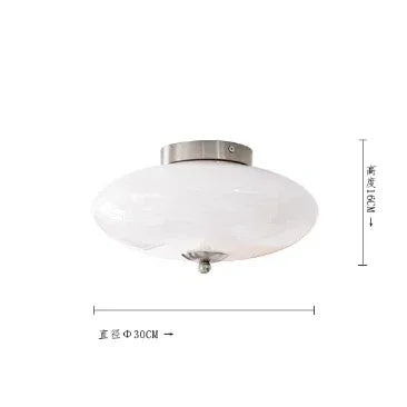 Afralia™ Cream White Glass Ceiling Lamp | LED Bauhaus Dining Room Decor