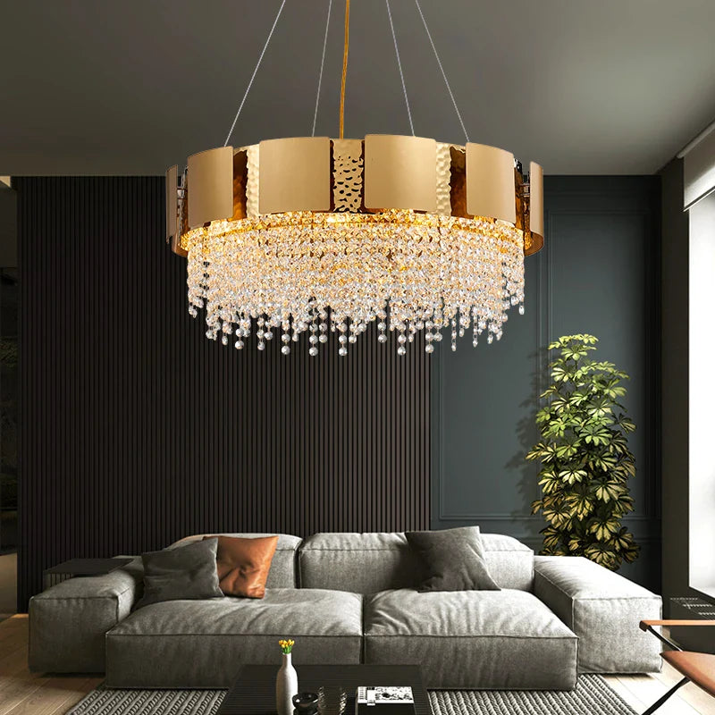 Afralia™ Crystal Chandelier: Modern Luxury Lighting for Living Room, Dining, and Bedroom