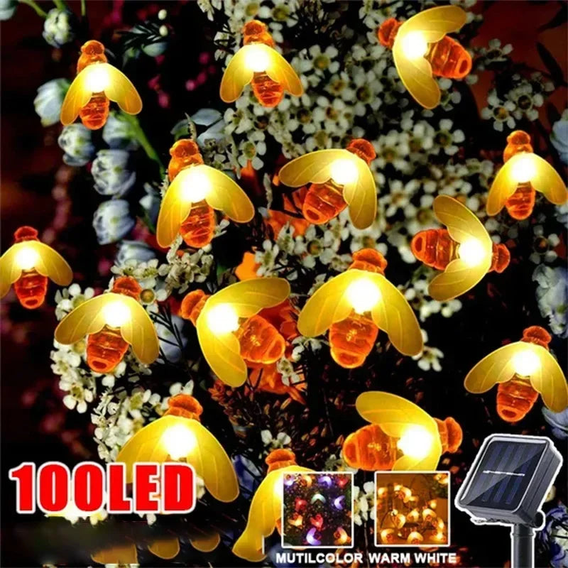 Afralia™ Solar Bee String Lights: 8 Modes Fairy Light for Outdoor Garden Party Decor