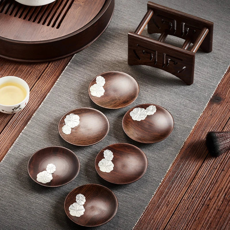 Afralia™ Wood Tea Coaster Set - Teacup Mat & Cup Holder for Tea Ceremony