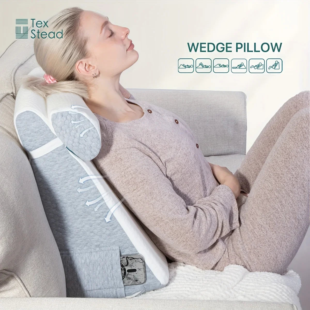 Afralia™ Memory Foam Sleeping Wedge Pillow - Restful Support for Better Sleep