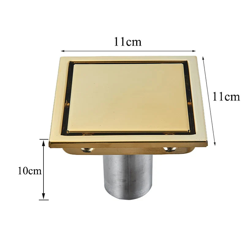 Afralia™ Stainless Steel Shower Floor Drain with Large Flow Deodorant Grate