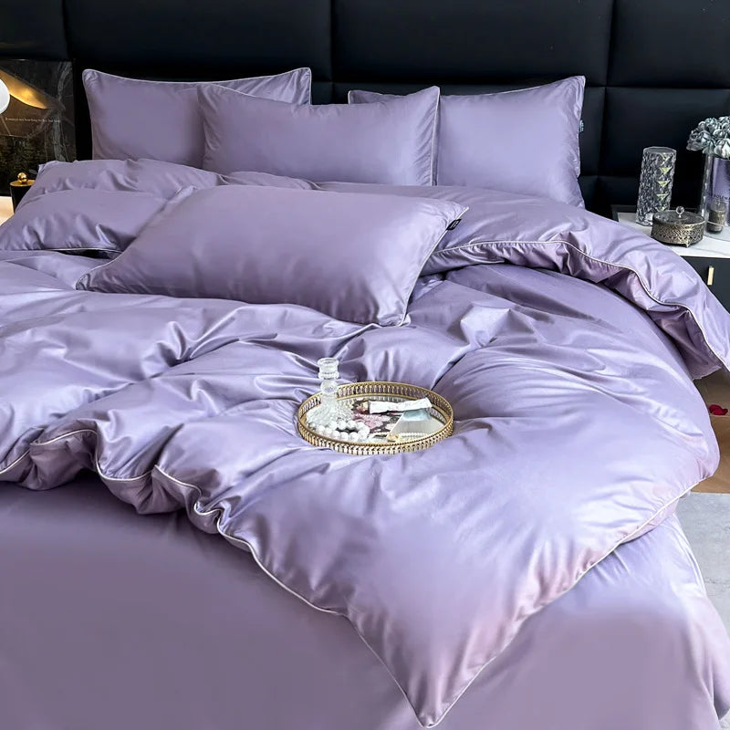 Afralia™ Soft White Duvet Cover Set: Thicken Comfortable Bedding with Flat Sheet & Pillowcases
