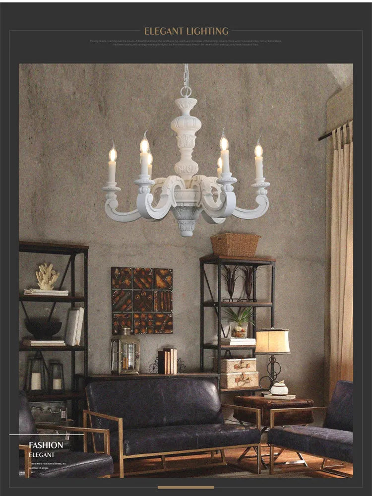 Afralia™ Retro LED Chandeliers for Living Room Dining Bedroom Study Decoration
