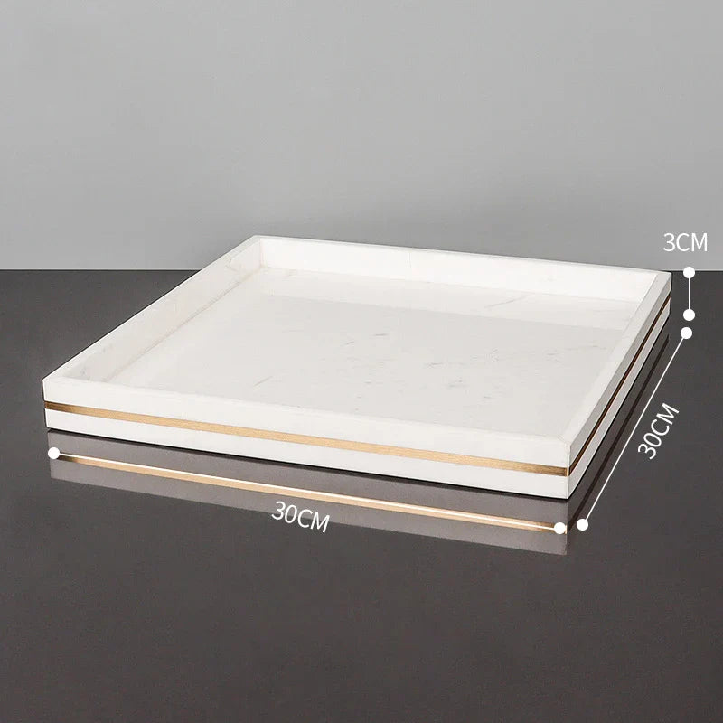 Afralia™ Volakos White Marble Bathroom Set with Golden Accents