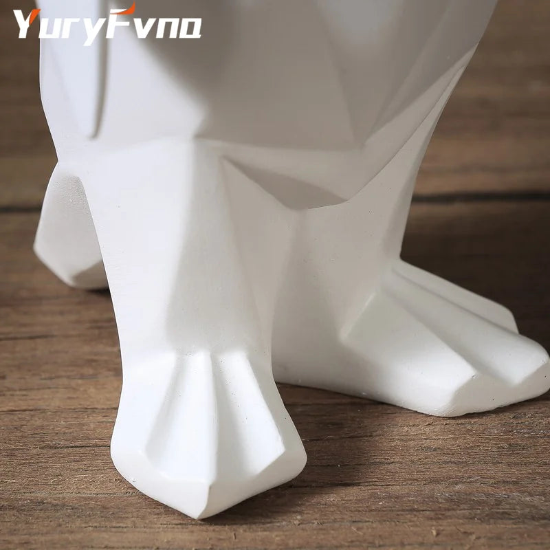 Nordic Penguin Resin Sculpture by Afralia™: Geometric Animal Statue Home Office Decor